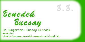 benedek bucsay business card